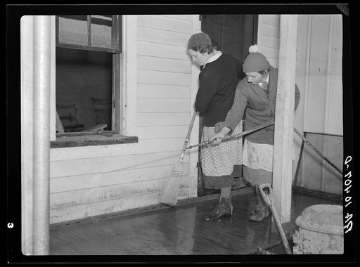 Cleaning up after the flood. Posey County, Indiana