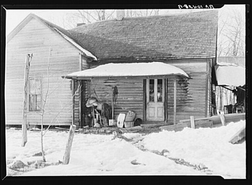 Backporch of Randall Golsom's farm near McLeansboro, Illinois