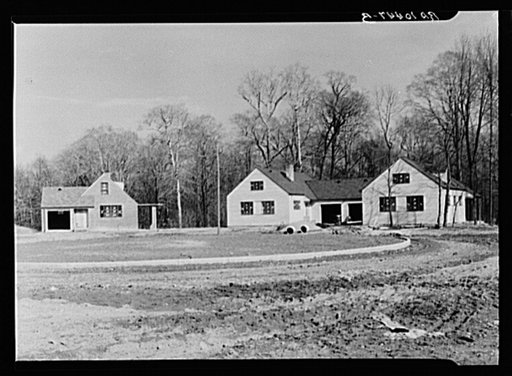 Two houses on a circle at Greenhills project. Ohio