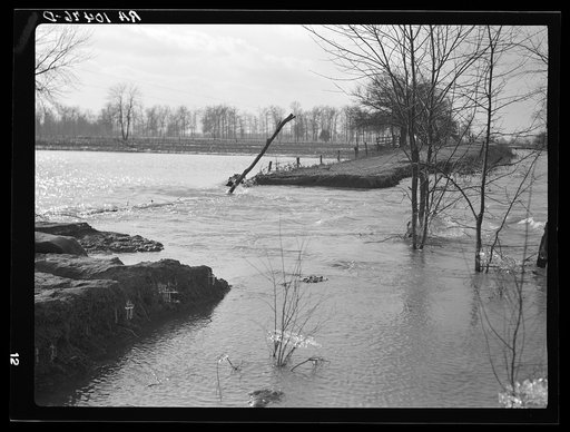 Flooded country road near Patoka, Indiana