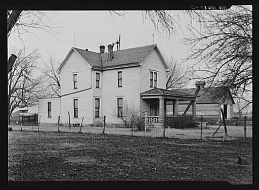 Farmhouse on the owner-operated one hundred sixty acre farm of Roy Conner. This farm, near Templeton, Benton County, Indiana, carries a small mortgage
