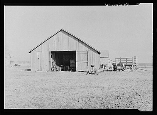 There is inadequate space for machinery on the farm rented by Sylvester Garring near Fowler, Indiana