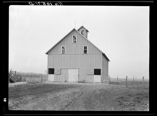 Barn on Roy Conner's farm near Templeton, Indiana. Conner owns and operates this farm under a small mortgage