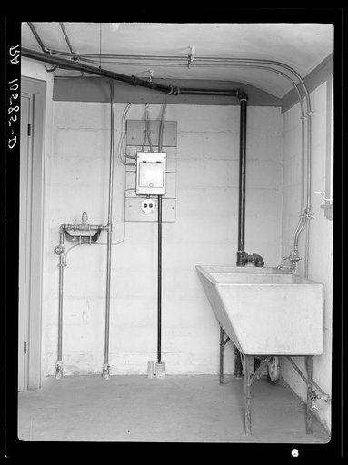 Laundry room in model house. Greendale, Wisconsin