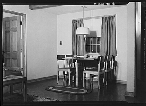 Dining nook in the model house at Greendale, Wisconsin
