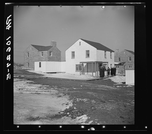 Sunday visitors to the model house at Greendale, Wisconsin