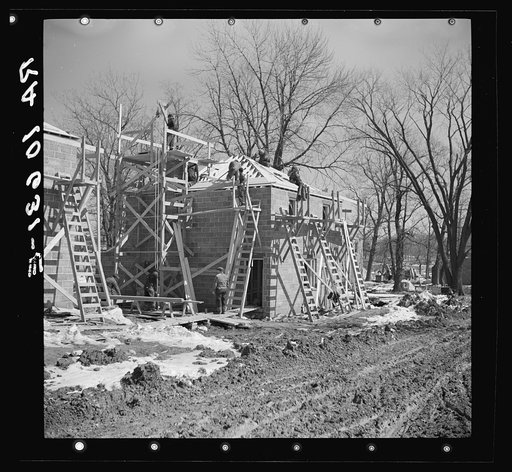 House under construction at Greendale, Wisconsin