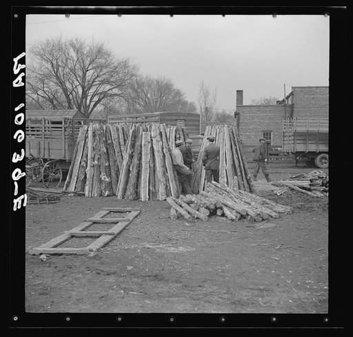 Fence posts outside the sales pavilion at Aledo, Illinois