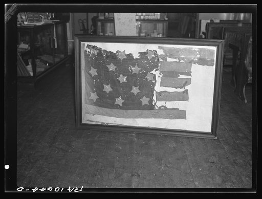 One of two Revolutionary War flags in existence. This one was carried at the Battle of Stoney Point, General Posey commanding