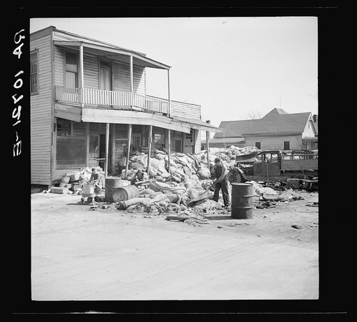 Debris from the flood in Harrisburg, Illinois