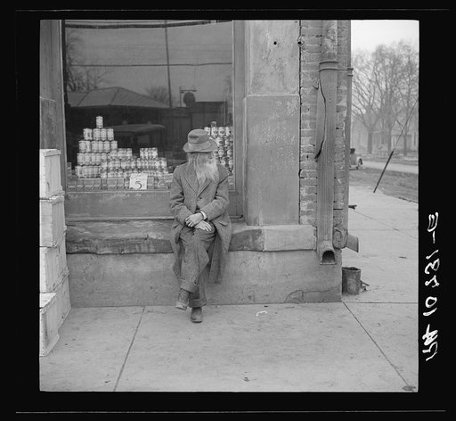 Old man on the street in Shawneetown, Illinois