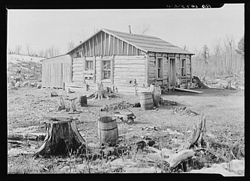 House occupied by the Ingrahams and the Smallwoods near Nelma, Wisconsin.  Ingraham, a lumberjack, has a wife and two children. Smallwood, a laborer migrated from Kentucky, has a wife and baby