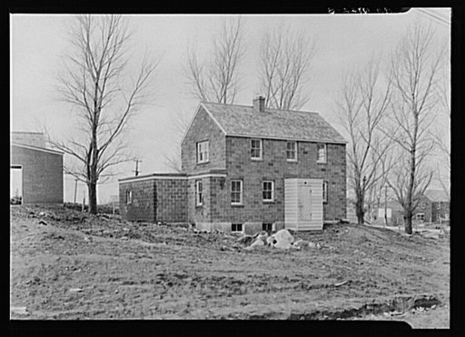Type "A" house under construction. Ironwood Homesteads, Michigan