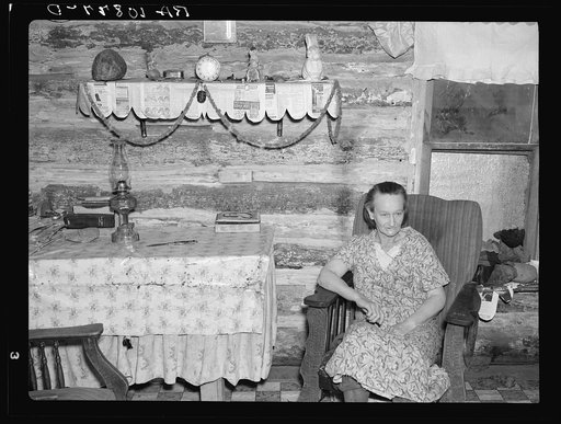 Mrs. Bodray in her home near Tipler, Wisconsin