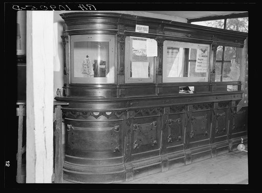 Fixtures in the general store-post office at Gibbs City, Michigan