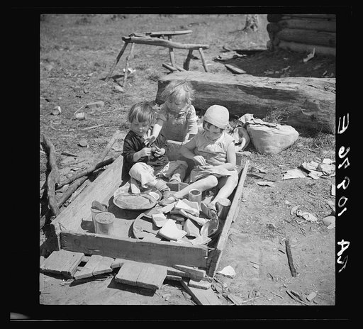Children of Bodray family playing. Near Tipler, Wisconsin