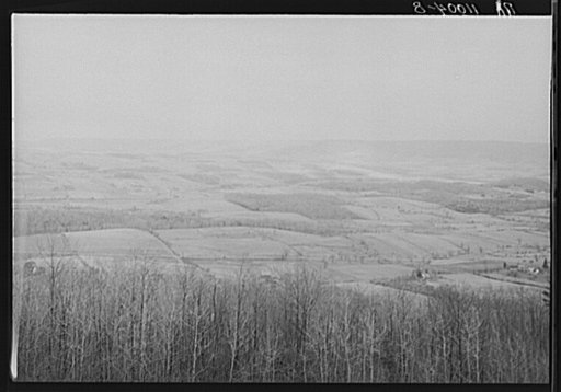 General land view from an elevated point on the wildlife area near Canton, Pennsylvania