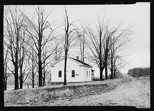 School building to be abandoned in wildlife area. Near Rensselaerville, Albany County, New York