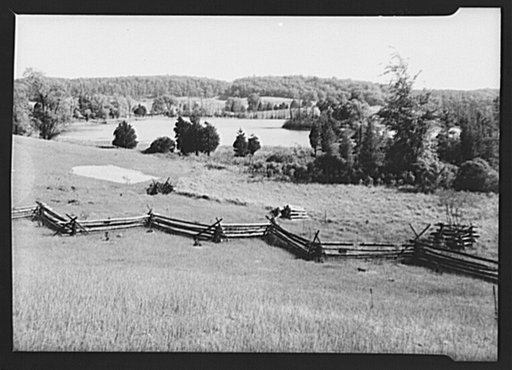 Game over fence and food patch. Waterloo project, Michigan