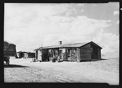 Sod farmhouse near South Heart, North Dakota