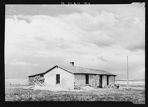 Stone farmhouse south of South Heart, North Dakota