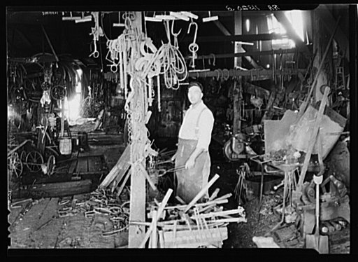 Blacksmith shop, the only one in the city in the Negro section. Newport News, Virginia