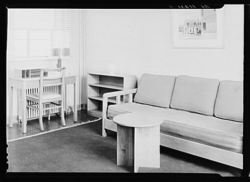 Interior of living room at Greenbelt, Maryland