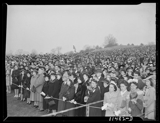 Washington, D.C. People attending New York Avenue Presbyterian church Easter sunrise service at Fort Lincoln Heights on Bladensburg Road