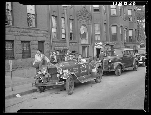 Washington, D.C. Student's car in front of University Club on K Street, N.W.