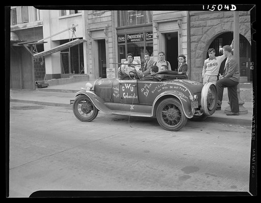 Washington, D.C. Student's car in front of University Club on K Street, N.W.