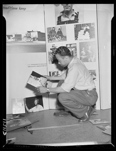 Washington D.C. Bob Williams working on the National Folk Festival exhibit