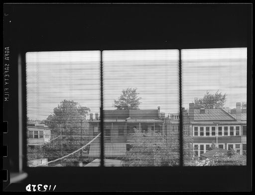 Washington, D.C. A building on Randolph Street seen through a slat screen