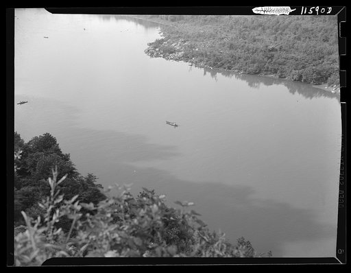 Washington, D.C. (vicinity). Potomac River from the top of the bluffs on the Virginia side