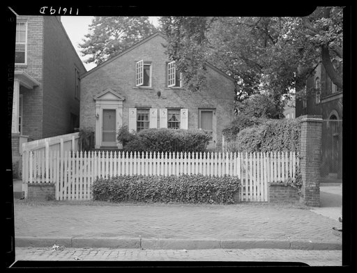 Washington, D.C. Old Georgetown house with picket fence in front