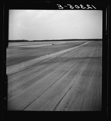 Beanfield in cultivation. Seabrook Farms between Bridgeton and Vineland, New Jersey. The dots are tractors