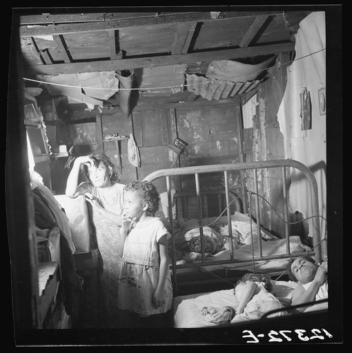 Interior of workers shack. Porta de Tierra, San Juan, Puerto Rico