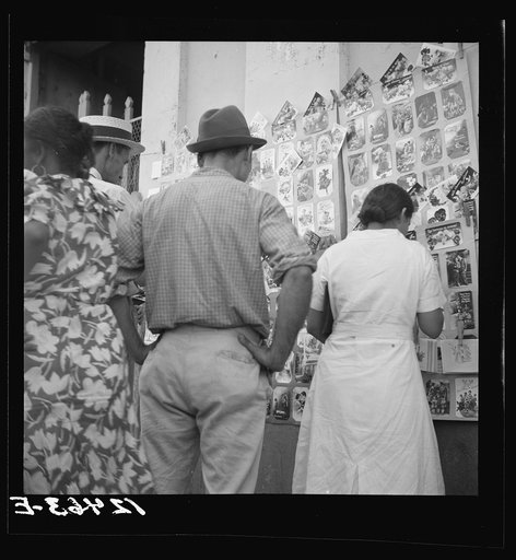 Postcards for sale near the market. San Juan, Puerto Rico
