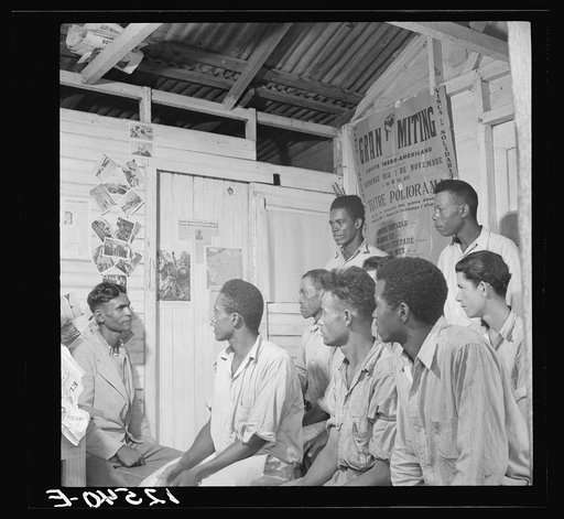 Meeting of a local of a sugar workers' union near Bayamon, Puerto Rico
