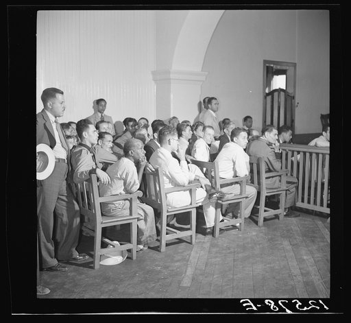 Audience during the trial of the Nationalists. Ponce, Puerto Rico