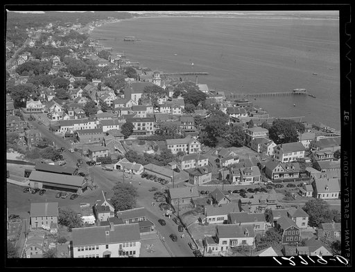 View of the town from the Pilgrim monument. Provincetown, Massachusetts