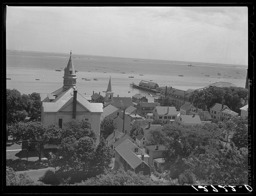 View of the town from the Pilgrim monument. Provincetown, Massachusetts