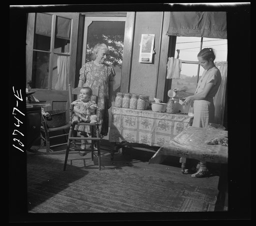 Canning beans in farm kitchen near Bristol, Vermont