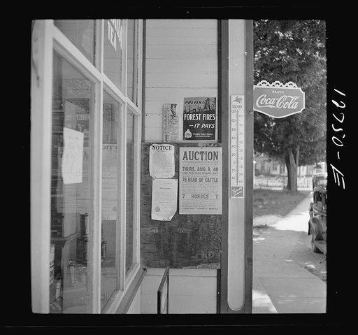 Signs outside general store. Lincoln, Vermont