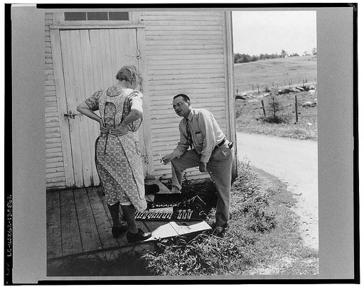Silver salesman who travels from farm to farm trying to sell his wares to farm women. Near Lincoln, Vermont