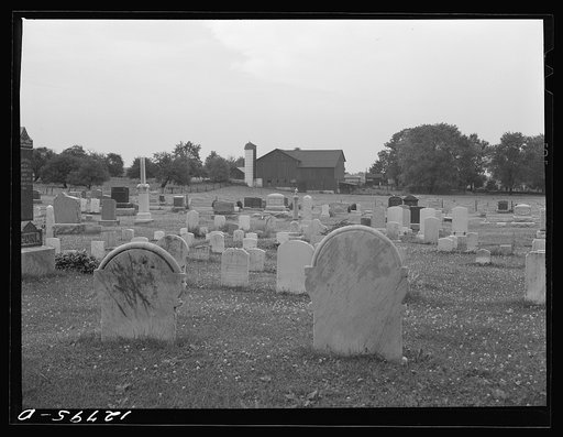 Graveyard and barn. State College, Pennsylvania