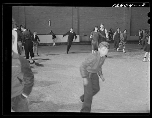 Chevy Chase Ice Palace, Washington. D.C. Skaters in the ballroom