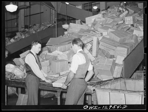 Washington, D.C. Handling Christmas packages at the main post office
