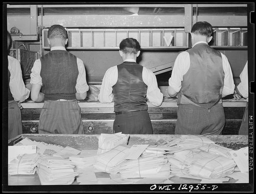 Washington, D.C. Sorting mail at the main post office