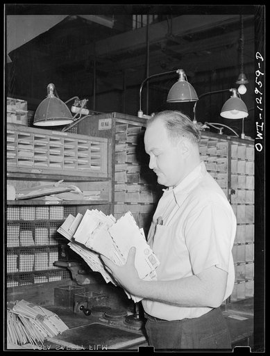 Washington, D.C. Sorting air mail at the main post office