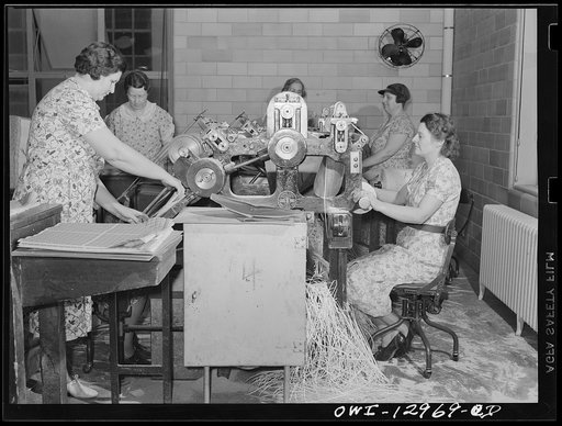 Two-way 400-subject postage stamp perforating machine at the United States Bureau of Engraving and Printing